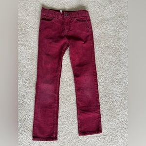 Jacadi pants boys size 8 slim corduroy burgundy. Perfect for holiday pictures!!